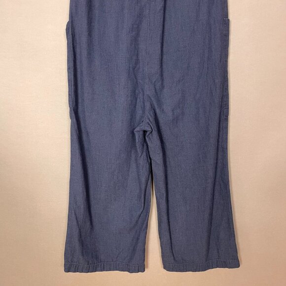 Steven Alan Jumpsuit Wide Leg Size P Sleeveless Button-Up Women Blue Denim Style - Picture 8 of 9